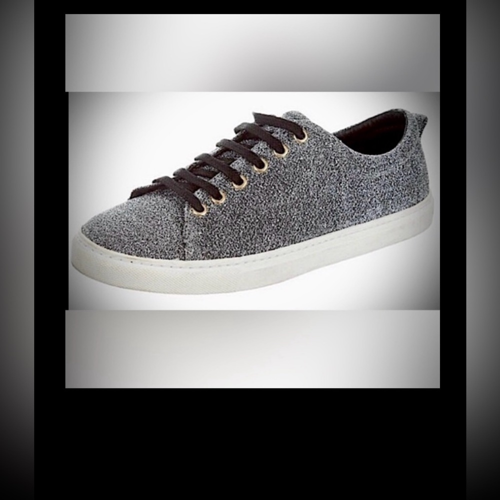 Sandro Sneakers Low Top Glittered in Silver Round Toe Sandro size 3 = US 7.5